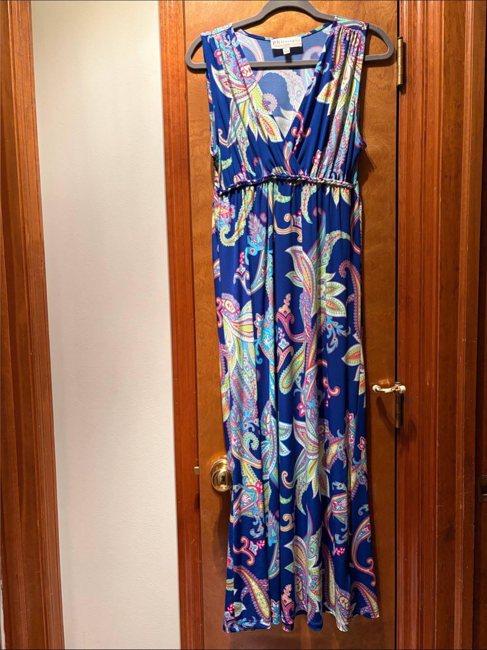 Philosophy di Lorenzo Serafini Navy Blue Paisley Maxi Dress